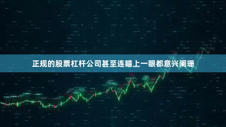 正规的股票杠杆公司甚至连瞄上一眼都意兴阑珊